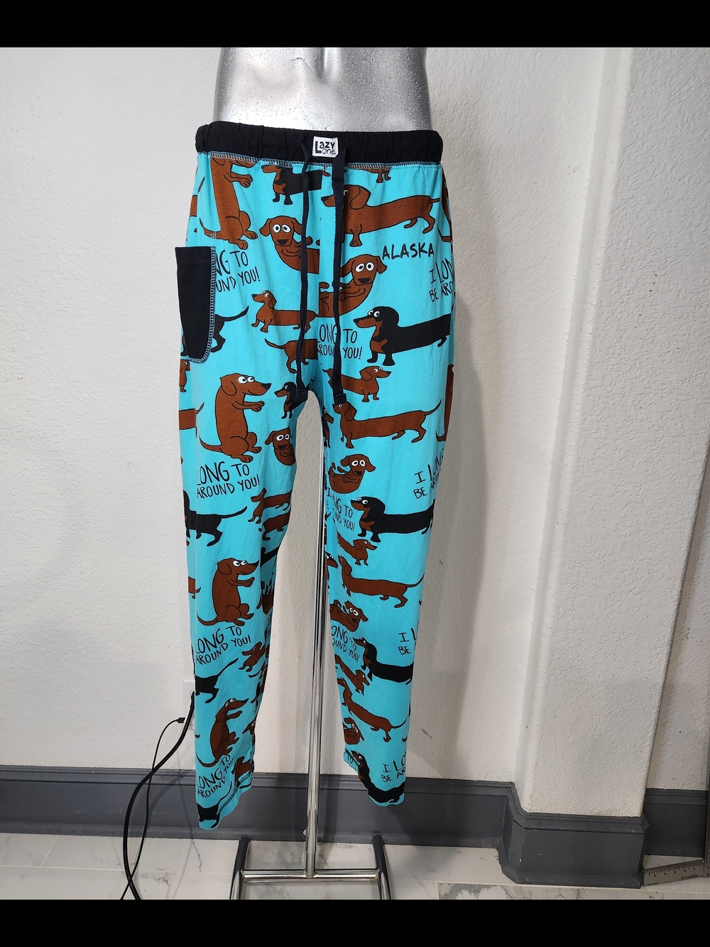 Lazy One Aqua Dachshund Print Womens Pajamas